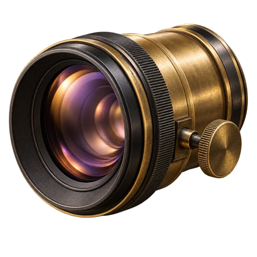 A brass Petzval lens